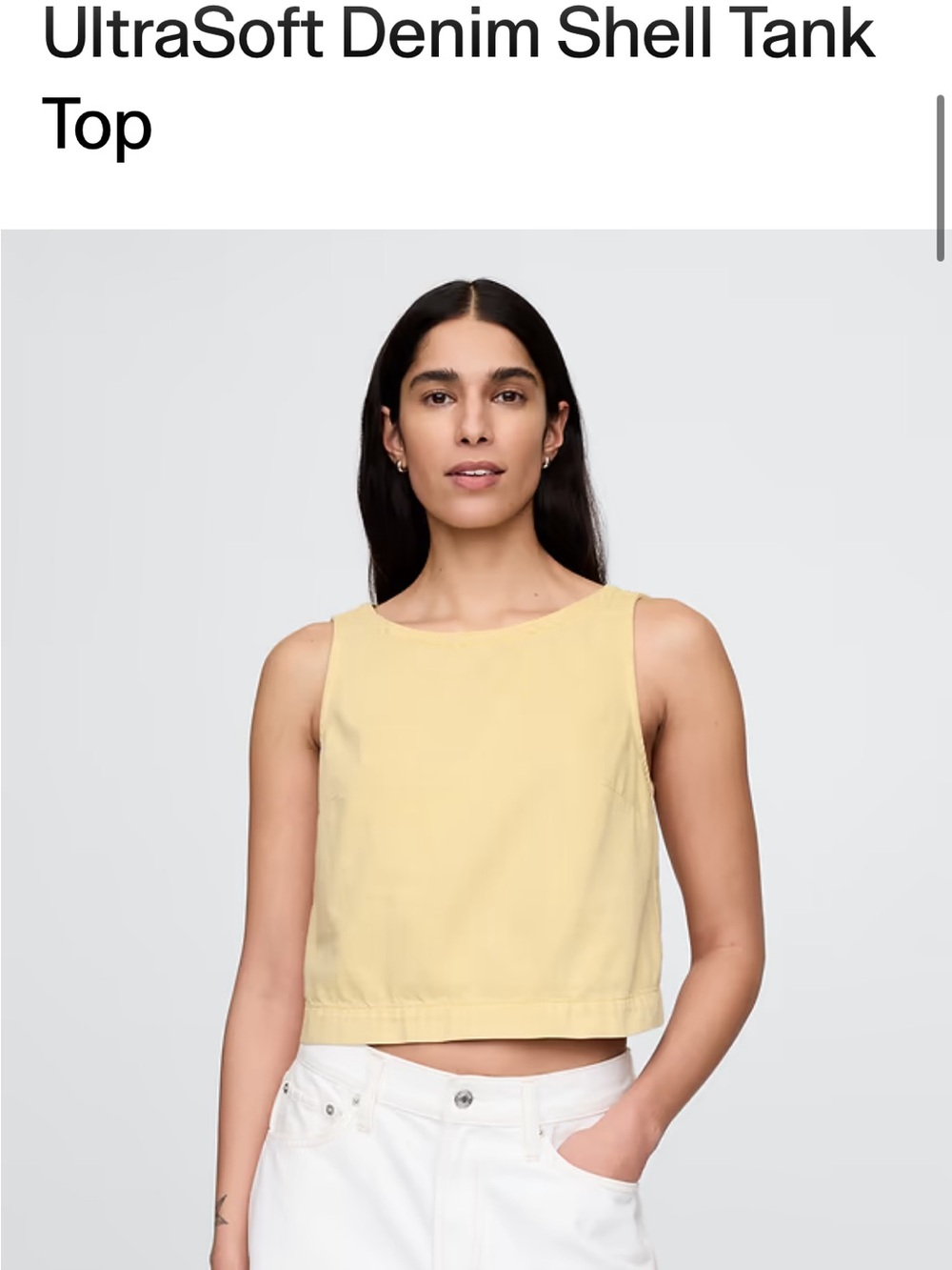 GAP Boxy Sleeveless Tank Top in butter yellow